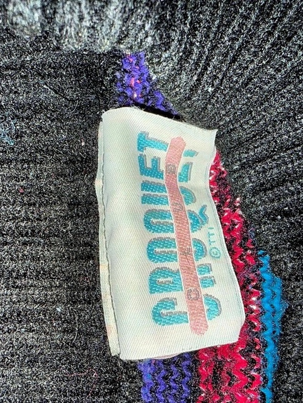 Authentic Vintage Croquet Club Geometric Crewneck Sweater in Black & Purple Like - Picture 8 of 9